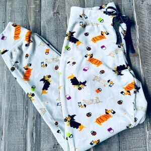 Halloween Dachshund Dog Novogratz Plush Fleece Jogger PJ Lounge Pants XS